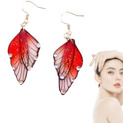 WOBBLO Schmetterlingsflügel Ohrringe | Ausgefallene Damen Ohrringe - Tropfenohrringe für Frauen, Schmetterlingselement-Accessoires für Erwachsene von WOBBLO