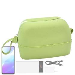 WOBBLO Silikon-Make-up-Tasche, Reise-Make-up-Tasche | Kosmetiktasche mit Reißverschluss für Pinsel | wasserdichte Make-up-Pinseltasche mit Reißverschluss für Pinsel, Schmuck, Beauty-Tools und von WOBBLO