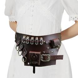 WOBBLO Steampunk Tasche, robuster Korsettgürtel, mittelalterlicher Ritter, verstellbarer Trank-Gürtel, Vintage-Look, mit mehreren Taschen, für Rollenspiele von WOBBLO