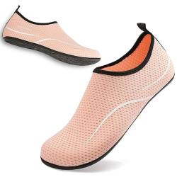 WOELIVE Badeschuhe Herren Damen Strandschuhe Schnell Trocknend Wasserschuhe Schwimmschuhe Aquaschuhe Atmungsaktiv Schwimmschuhe Leicht Surfschuhe(Rosa 41 EU) von WOELIVE