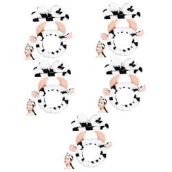WOFASHPURET 10 Stk Dreidimensionales Kuh-stirnband Tiere Make-up-stirnband Spa-stirnband Für Frauen Spa-stirnband Zum Waschen Des Gesichts Stirnband Mit Kuh-print Zubehör Stoff Super Süße von WOFASHPURET