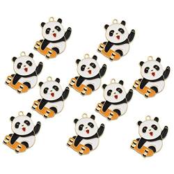 WOFASHPURET 10st Anhänger Aus Panda- Halloween-tasche Panda-anhänger Aus Metallbesatz Halsketten Für Paare Eislauf-panda-anhänger Perlen Liebhaber Niedlich Cartoon-tasche von WOFASHPURET
