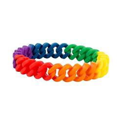 WOFASHPURET 1Stk buntes Armband handgemachtes Armband LGBT-Armbänder Silikonarmbänder für Männer hypoallergenic party zubehör Regenbogen-Armband Regenbogen-Armreif aushöhlen Vereinigte Staaten von WOFASHPURET