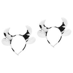 WOFASHPURET 2St Kuh-Stirnband Stirnbänder für Tierkostüme Kuhohren Stirnband Halloween tierohren haarreif tier ohren haarreif Outfits süße Accessoires Cosplay-Stirnbänder tierische stirnbänder von WOFASHPURET