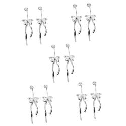 WOFASHPURET 3 Paare Schleife-Ohrringe ribbon earrings winter ohrringe ohrringen Geschenk für Freunde silve Ohrstecker für Damen Ohrschmuck silberne Nadel Drehschnalle S925 Silbernadel Fräulein von WOFASHPURET