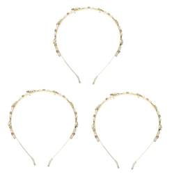 WOFASHPURET 3 Stück Damen Haarband Haarschmuck Für Damen Kunstperlen Braut Haarspange Kunstperlen Stirnband Hochzeit Braut Haarspange Braut Hochzeit Kopfschmuck Ausgabe Karte von WOFASHPURET