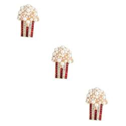 WOFASHPURET 3St Brustnadel schuhbroschen Mode Popcorn Brosche Farbenfrohe Brosche für Kleidung Hut Brosche Broschennadel Brosche aus Kleiderbrosche Party-Brosche Mantel Korsage rot von WOFASHPURET