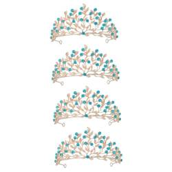 WOFASHPURET 4 Stück Krone Stirnband elegant Stirnbänder Haarschmuck für die Hochzeit Hochzeitsdiademe für die Braut Hochzeitskopfschmuck für die Braut luxuriös Kopfbedeckung schmücken Strass von WOFASHPURET