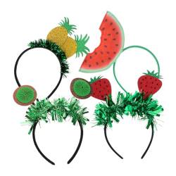 WOFASHPURET 4 Stück hawaiianischer Kopfschmuck fasching haarreif karneval haarreif Festival-Stirnband Erdbeer-Stirnbänder Stirnbänder für Mädchen Haarband Cosplay Kombination leiner Kiwi Damen von WOFASHPURET