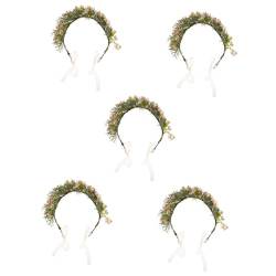 WOFASHPURET 5 Stück Schleierkraut Girlande Echt Aussehende Künstliche Blumen Haar Stirnbänder Mädchen Accessoires Haargummi Braut Stirnband Haar Accessoires Für Braut Blumenmädchen von WOFASHPURET
