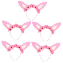 WOFASHPURET 5st Hasenohr Stirnband Stirnbänder Für Damen Hasenohren Stirnband Erwachsene Osterhasen-ohr-stirnband Haarreifen Für Die Osterparty Ostervorräte Zubehör Cosplay Grüßer Rosa Kind von WOFASHPURET