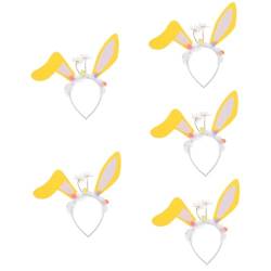 WOFASHPURET 5st Ostern Stirnband Make-up-stirnband Hasenohren-stirnband Haarschmuck Für Mädchen Frauen Kopfschmuck Haarband Mädchen Stirnbänder Fräulein Hasen Ohren Stoff Schmücken von WOFASHPURET