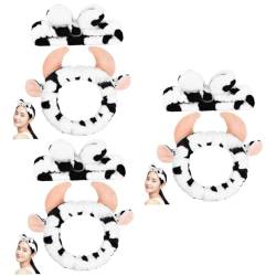 WOFASHPURET 6 Stk Dreidimensionales Kuh-stirnband Make-up-stirnband Tiere Hautpflege-stirnband Spa-stirnband Zum Waschen Des Gesichts Zubehör Mit Kuhdruck Drucken Stoff Kopfbedeckung von WOFASHPURET