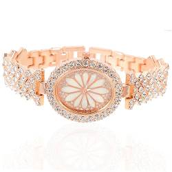 WOFASHPURET Anschauen Glitzeruhr Für Mädchen Freizeituhr Elegante Glänzende Uhr Damenuhren Elegante Damenuhr Strassverzierte Uhr Modeuhren Für Damen Dekor Fräulein Mosaik- Metall Armband von WOFASHPURET