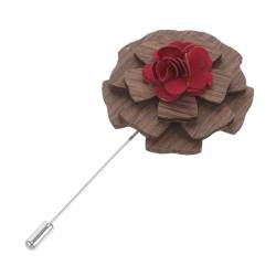 WOFASHPURET Anstecknadel Paar Ansteckblume Corsagenbrosche Anzug-boutonniere Männer Rosenkorsage Trauzeugen-corsage Mini-trockenstrauß Flora Burgunder Boutonniere Damen Blumen Holz Hölzern von WOFASHPURET