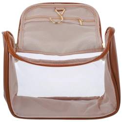 WOFASHPURET Kulturbeutel Damen Reisetasche Transparente Kosmetiktasche Klar Make-up-pinselbehälter Hängender Make-up-Organizer Schminktasche Zum Aufhängen Strandtasche Pu Hohe Kapazität Reisen von WOFASHPURET