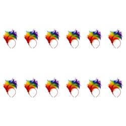 WOFASHPURET Regenbogen-Kopfschmuck Buntes Stirnband Fascinator-Stirnband Cosplay-Haarband Für Ostertag-Halloween-Party 12 Stück von WOFASHPURET