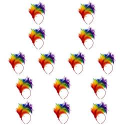 WOFASHPURET Regenbogen-Kopfschmuck Buntes Stirnband Fascinator-Stirnband Cosplay-Haarband Für Ostertag-Halloween-Party 14 Stück von WOFASHPURET