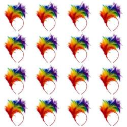 WOFASHPURET Regenbogen-Kopfschmuck Buntes Stirnband Fascinator-Stirnband Cosplay-Haarband Für Ostertag-Halloween-Party 16 Stück von WOFASHPURET