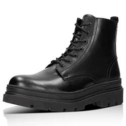 WOJAS - Biker Boots für Herren I Auf dicker Sohle I Für die Herbstsaison I Aus Glattleder I Hoher Schaft I 3 cm - 4,5 cm Hohen Sohle I 24039-51 - Schwarz, Gr.43 von WOJAS