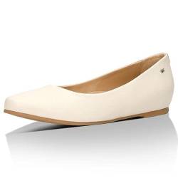 WOJAS - Damen Ballerinas I Glattleder I Weiches Futter I Klassische Design I Bequem und Praktisch I 44005-54 - Beige, Gr. 39 von WOJAS