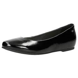 WOJAS - Damen Ballerinas aus Lackleder, Bequem Schlupfschuhe, Flache Sohle, Lederfutter, Elegant Schuhe, 44005-31 - Schwarz, Gr. 41 von WOJAS