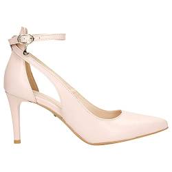 WOJAS - Damen-Pumps | Naturleder | Dekorative Schleife auf der Rückseite | Formaler Stil | Sehr Elegant | 35018-54 - Beige, Größe 37,5 von WOJAS