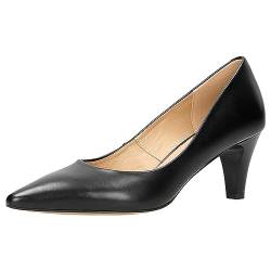 WOJAS - Damen Pumps mit Niedrigem Absatz, Spitznase, Abendschuhe, Glattleder, Lederfutter, 35125-51 - Schwarz, Gr. 41 von WOJAS