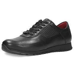 WOJAS Herren Halbschuhe – Herrenhalbschuhe Schuhe Sneaker Herrenschuhe Leder Glattleder Turnschuhe – schwarz, 9078-51, Gr. 40 von WOJAS