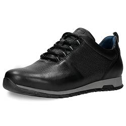 WOJAS Herren Sneakers – Herrenhalbschuhe Schuhe Halbschuhe Herrenschuhe Leder Glattleder Turnschuhe – schwarz, 10039-51, Gr. 41 von WOJAS