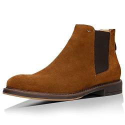 WOJAS - Herren Stiefeletten I Schlupfschuhe I aus Angenehmen Veloursleder I Warmfutter aus Vliesstoff I Massive Laufsohle I Zeitlose Klassischen Design I 20015-63 - Braun, Gr. 44 von WOJAS