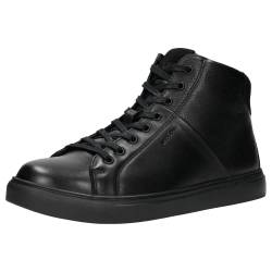 WOJAS Herren Turnschuhe – Sneaker Herrenhalbschuhe Schuhe Halbschuhe Herrenschuhe Leder Glattleder Nubuk Hoher Schaft – Schwarz, 24014-71, Gr. 41 von WOJAS