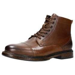 WOJAS - Klassische Herrenstiefel | Warme Schuhe | Vintage | Herrenschuhe aus Leder | Schnürstiefel | Braun 24035-52 - Gr. 41 von WOJAS