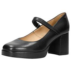 WOJAS - Pumps für Damen | Mary-Jane-Typ | Naturleder | Weiches Futter Lässiger Stil | 35083-51 - Schwarz, Größe 38 von WOJAS