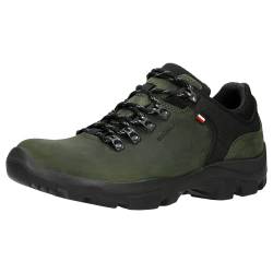 WOJAS - Trekkingschuhe für Herren | Bequeme Wanderschuhe | Herrenschuhe | Wetterfest Outdoorschuhe | Crazy Horse Leder | Grün- Schwarz 937787 Gr 44 von WOJAS