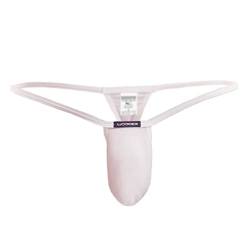 WOJOER Beun Basic Mini Sock String, Beach and Underwear Stretch Thong eng anliegend, Natürlicher Push-Up für den Mann, Designer Clubwear vom Innovations-Label, Made IN Germany (Creme weiß, S) von WOJOER