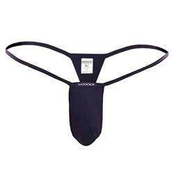 WOJOER Beun Basic Mini Sock String, Beach and Underwear Stretch Thong eng anliegend, Natürlicher Push-Up für den Mann, Designer Clubwear vom Innovations-Label, Made IN Germany (schwarz, L) von WOJOER