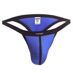 WOJOER Beun Stripe G-String, Beach and Underwear Stretch Bulg Thong eng anliegend, Natürlicher Push-Up für den Mann, Designer Clubwear vom Innovations-Label, Made IN Germany (Royalblau, XL) von WOJOER