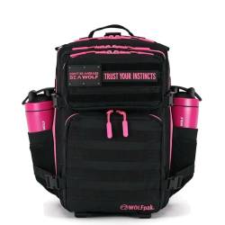 WOLFpak 35L Rucksack, Schwarz mit Neon-Pink, One-Size, Rucksack von WOLFpak