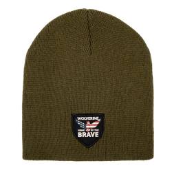 WOLVERINE Unisex-Erwachsene Home of The Brave Knit Cap Beanie Mütze, Dark Olive, One Size von WOLVERINE