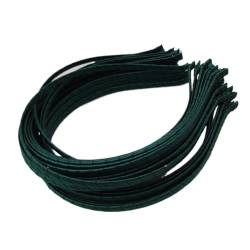 WOMELF 10PCS 5mm Satinband Umwickelt Plain Metall Stirnbänder Basis Haarbänder for DIY Haar Zubehör Haar Hoops Bögen (Color : Blackish Green) von WOMELF