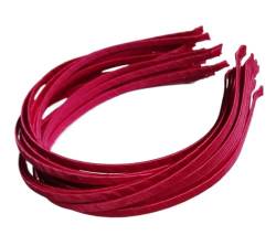 WOMELF 10PCS 5mm Satinband Umwickelt Plain Metall Stirnbänder Basis Haarbänder for DIY Haar Zubehör Haar Hoops Bögen (Color : Fushia) von WOMELF