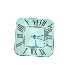 WOMELF 27 mm quadratisches Zifferblatt und Zeiger-Set, neue Uhren, Zubehör, Zifferblätter, kompatibel mit NH35-Automatikwerk (Color : L green N blue hands) von WOMELF