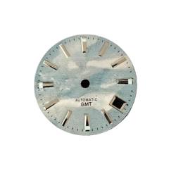 WOMELF 28,5 mm GMT-Uhr-Zifferblatt, blauer Himmel, weiße Wolke, BGW9, leuchtendes mechanisches Uhrenzubehör, kompatibel mit NH34/NH35-Uhrwerk von WOMELF