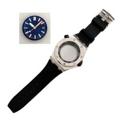 WOMELF 42-mm-Uhrengehäuse-Set, Uhrenzubehör mit Kapitelring, Armband, Zifferblatt, Zeiger, Herren-Stahlgehäuse, kompatibel mit NH35-Uhrwerk (Color : NO.4, Size : 42MM) von WOMELF