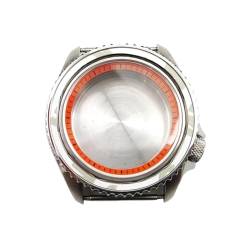 WOMELF 42mm Uhrengehäuse Kompatibel for NH35/NH36 Uhrwerk Saphirglas 316L Stahl Uhrengehäuse Uhrenzubehör for Männer (Color : Orange) von WOMELF