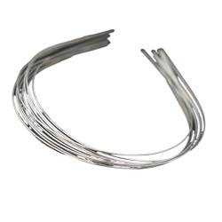 WOMELF 50 Stück 1,2 mm 1,5 mm Rohkupfer-Silber-Metalldraht-Stirnbänder for DIY-Perlen-Haarbänder, schlichte Haarreifen for Handarbeit (Color : Silver, Size : 1.2mm) von WOMELF