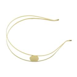 WOMELF 5PCS 3mm Doppel Draht Haar Stirnbänder for Frauen Mädchen Zwei Kreise Metall Haar Hoops DIY Krone Haarband (Color : Golden with pad) von WOMELF