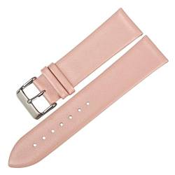 WOMELF Uhrenzubehör Dünne Uhrenarmbänder 14 16 18 19 20 22 24 mm Lederarmband Uhrenarmband (Color : Pink, Size : 14mm) von WOMELF