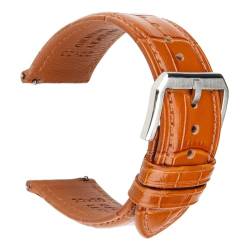 WOMELF Weiches Kalbsleder-Uhrenarmband, 22 mm, 20 mm, Schnellverschluss, Smartwatch-Armband, Herren- und Damen-Leder-Uhrenzubehör (Color : Light Brown S, Size : 18mm) von WOMELF